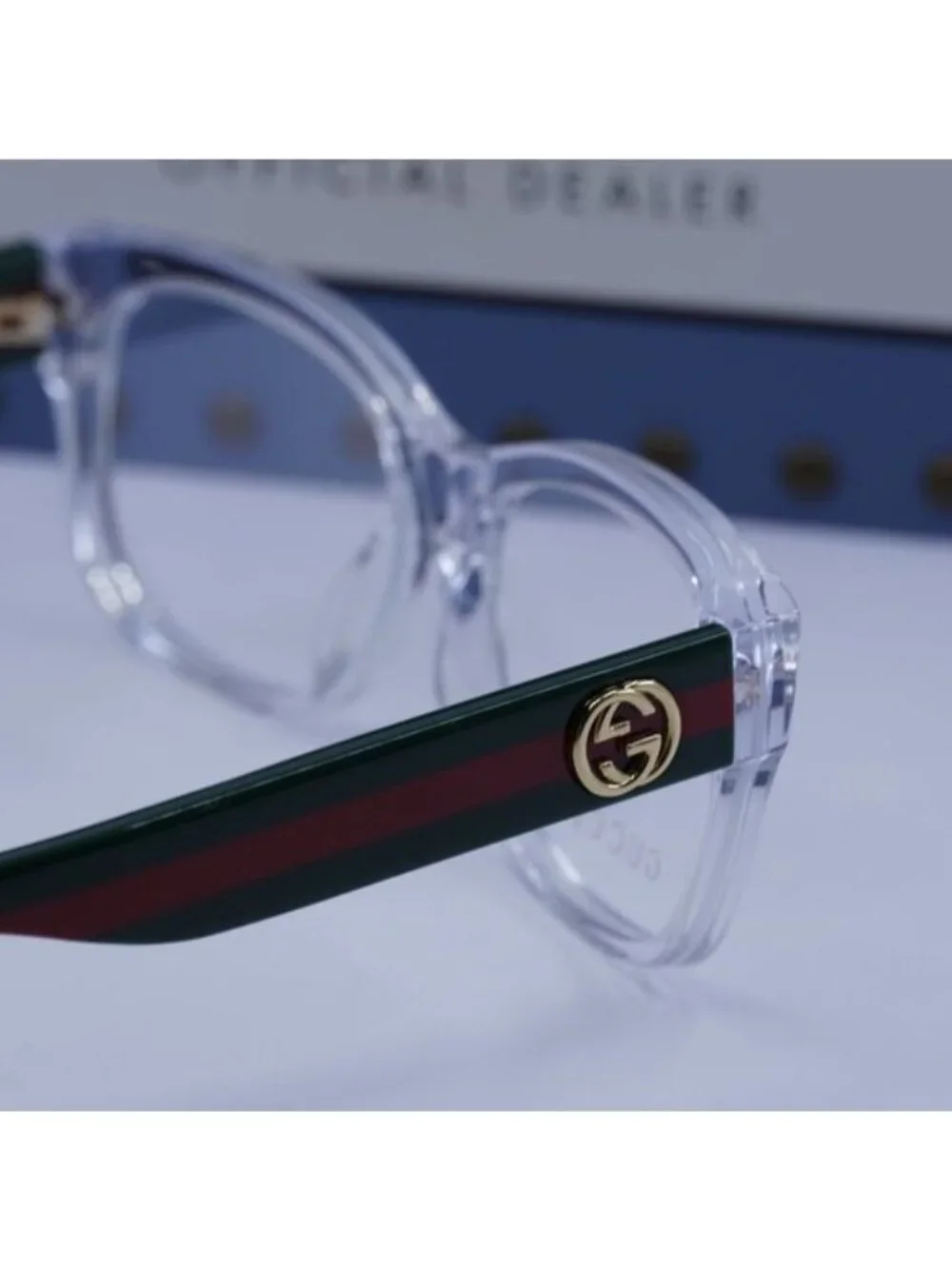 Gucci GG0278O 016 Rectangle Eyeglasses 55mm - Crystal/Green/Red